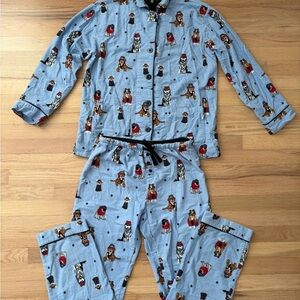 PJ Salvage Blue Pajama Set with Dog Print